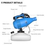 ZFULVO 4.5L(1.2Gallon) Portable Electric ULV Fogger Sprayer, 26-32ft Spraying Distance Atomizer Mist Rate 150-260ml/min Cold Fogger Machine, for Home,Hotel,Church,School,Lawn,Yard,Garden
