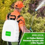 Battery Powered Sprayer 3.2 Gallon, Backpack Sprayer with 5 Mist Nozzles, Electric Garden Sprayer with USB Rechargeable Handle, Pump Sprayers with Adjustable Shoulder Strap for Lawn, Garden, Yard