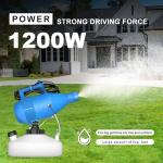 ZFULVO 4.5L(1.2Gallon) Portable Electric ULV Fogger Sprayer, 26-32ft Spraying Distance Atomizer Mist Rate 150-260ml/min Cold Fogger Machine, for Home,Hotel,Church,School,Lawn,Yard,Garden