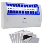 Awoco LED 13W 100V-240V Wall Mount Sticky Fly Trap Lamp for Capturing Flies, Mosquitoes, Moths and Flying Insects (Fly Trap + 6 Glue Boards)