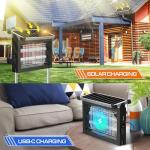 Solar Bug Zapper Outdoor Waterproof, Jepwe 4500V Cordless Bug Zapper Outdoor Large, Rechargeable Mosquito Killer & Fly Zapper, Solar Powered Insect Trap for Garden, Patio, Backyard, Indoor Use