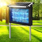 Solar Bug Zapper Outdoor, Waterproof Mosquito Zapper Outdoor Solar Powered, 4500V Electric Bug Zapper Indoor w/Smart Light Sensor, Mosquito Trap Fly Zapper for Patio Kitchen Garage Yard Camping