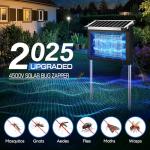 Solar Bug Zapper Outdoor Waterproof, Jepwe 4500V Cordless Bug Zapper Outdoor Large, Rechargeable Mosquito Killer & Fly Zapper, Solar Powered Insect Trap for Garden, Patio, Backyard, Indoor Use