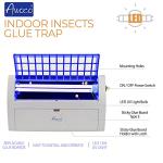 Awoco LED 13W 100V-240V Wall Mount Sticky Fly Trap Lamp for Capturing Flies, Mosquitoes, Moths and Flying Insects (Fly Trap + 6 Glue Boards)