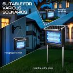 Solar Bug Zapper Outdoor Waterproof, Jepwe 4500V Cordless Bug Zapper Outdoor Large, Rechargeable Mosquito Killer & Fly Zapper, Solar Powered Insect Trap for Garden, Patio, Backyard, Indoor Use