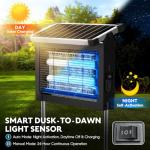 Solar Bug Zapper Outdoor, Waterproof Mosquito Zapper Outdoor Solar Powered, 4500V Electric Bug Zapper Indoor w/Smart Light Sensor, Mosquito Trap Fly Zapper for Patio Kitchen Garage Yard Camping