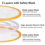 Electric Fly Swatter Handheld Bug Zapper - Indoor Outdoor 20in Zapping Racket for Pest Mosquito & Flies - Battery Powered Safe to Touch with 3-Layer Safety Mesh, Standard Size, Pack of 2