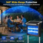 Bug Zapper Outdoor Solar Powered, Zwiran Mosquito Zapper Indoor with 4500V High Powered, Electric Fly Zapper with Extension Cord and Grounding Bracket, Rechargeable Waterproof Mosquito Killer