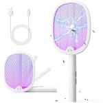 YISSVIC Electric Fly Swatter Foldable Bug Zapper Racket 2 in 1 Mosquito Killer with Purple Attractant Light Rechargeable 1800mAh for Indoor Home Backyard Patio Camping