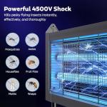 OnBeam Solar Bug Zapper Outdoor, Mosquito Zapper Waterproof Electric Fly Zapper Rechargeable Mosquito Killer Lamp with 10W Solar Panel, 4500V Cordless Fly Trap for Backyard, Patio, Garden, RV, Camping