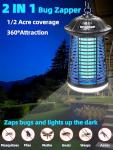 snanlen Bug Zapper Outdoor Indoor, 4200V Electric Mosquito Zapper Outdoor with LED Light, Electric Fly Zapper, Fly Traps, ABS Plastic, Plug in Mosquito Killer for Patio, Yard, Garden, Kitchen, Home