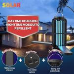 Houyond Bug Zapper Outdoor, Solar Bug Zapper with 3 Solar Panels, IP65 Bug Zapper Indoor for Home, 3600mAh Mosquito Killer for Backyard