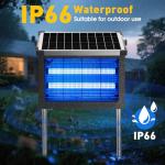 Bug Zapper Outdoor Solar Powered, Zwiran Mosquito Zapper Indoor with 4500V High Powered, Electric Fly Zapper with Extension Cord and Grounding Bracket, Rechargeable Waterproof Mosquito Killer