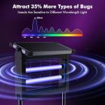 OKK Solar Bug Zapper Outdoor 4500V, Mosquito Zapper Waterproof Electric Fly Zapper with 10W Solar Panel, Rechargeable Mosquito Killer Lamp, Cordless Fly Trap for Patios, Gardens, Camping, Backyard