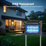 OnBeam Solar Bug Zapper Outdoor, Mosquito Zapper Waterproof Electric Fly Zapper Rechargeable Mosquito Killer Lamp with 10W Solar Panel, 4500V Cordless Fly Trap for Backyard, Patio, Garden, RV, Camping