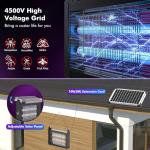 OKK Solar Bug Zapper Outdoor 4500V, Mosquito Zapper Waterproof Electric Fly Zapper with 10W Solar Panel, Rechargeable Mosquito Killer Lamp, Cordless Fly Trap for Patios, Gardens, Camping, Backyard