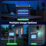 OnBeam Solar Bug Zapper Outdoor, Mosquito Zapper Waterproof Electric Fly Zapper Rechargeable Mosquito Killer Lamp with 10W Solar Panel, 4500V Cordless Fly Trap for Backyard, Patio, Garden, RV, Camping