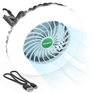 ENERGIZER LED Camping Lantern with Tent Fan S500 PRO, Rechargeable Camping Fan Light with Hanging Hook for Camping, Hiking, Hurricane, Emergency (USB Included)