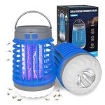 2 Pack Solar Bug Zappers Outdoor Waterproof Mosquito Zappers for Patio Home Camping, 3 in 1 Cordless Rechargeable Mosquito Repellent Outdoor Patio Flashlight, Mosquito Killer Indoor - Blue