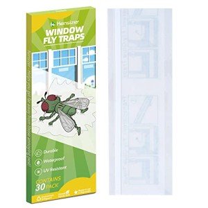 Kensizer 30-Pack Window Fly Traps for Indoors, Paper Sticky Strips, Fly Catcher Clear Windows Trap for Home, House Fly Killer Lady Bug Traps