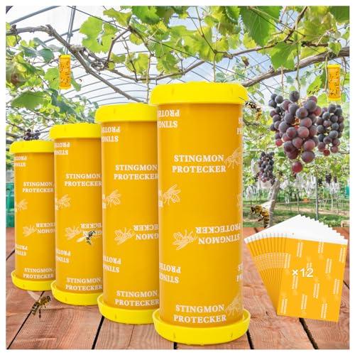 4 Pack sticky board wasp traps in yellow