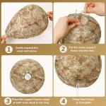 DECYOOL 2 Pack Wasp Nest Decoy Hanging Wasp for Wasps Hornets Yellow Jackets Outdoor Water-Repellent Material (Brown)