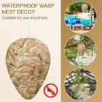 DECYOOL 2 Pack Wasp Nest Decoy Hanging Wasp for Wasps Hornets Yellow Jackets Outdoor Water-Repellent Material (Brown)