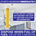 Fly Stick Sticky Fly Traps for Indoors Outdoor 4pk. Non-Toxic Super Sticky Hanging Flies Catcher Paper Tape Strips for Home. Catches All Bugs and gnats. Indoor Outdoor House Flying Insect Trap