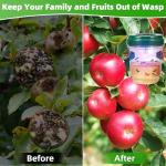 Wasp Trap 4 Pack Solar Powered Bee Repellent Outdoor Hanging Hornet Killer Flying Insect Trap Wasp Catcher for with Light Hunting Wasps Hornet Attraction for Outside Backyard Camping Garden Patio (4)