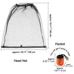 HESTYA 4 Pack Mosquito Head Net Face Mesh Protecting Net for Outdoor Hiking Camping Climbing Mosquito Fly Insects Preventing(Black, Gray)