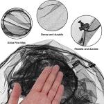 HESTYA 4 Pack Mosquito Head Net Face Mesh Protecting Net for Outdoor Hiking Camping Climbing Mosquito Fly Insects Preventing(Black, Gray)