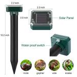 Mole Repellent Solar Powered 4 Pack,Snake Vole Repellent Outdoor, Gopher Repeller Ultrasonic Solar Powered for Lawn Garden Waterproof, Sonic Mole Spikes,Get Rid of Moles Groundhog Chipmunk Repellent