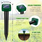2025 8Pack Mole Repellent Solar Powered Vole Repellent Outdoor Ultrasonic Moles Stakes for Lawn Garden,Waterproof Mole Sonic Spikes,Get Rid of Gopher Groundhog Chipmunk