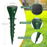 4 Pack Mole Repellent Solar Powered - Ultrasonic Gopher Deterrent Stake for Outdoor Lawns with Electic Vibration, Repels Snake Vole Groundhog Armadillo from Yard and Garden