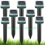 Mole Repellent for Lawns 8 Pack, Solar Powered Mole Repeller Ultrasonic Gopher Deterrent, Outdoor Waterproof Vole Vibration Stakes,Sonic Spike for Rodent Groundhog Snake Chipmunk
