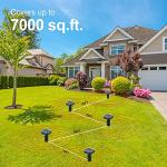 Mole Repellent Solar Powered 4 Pack,Snake Vole Repellent Outdoor, Gopher Repeller Ultrasonic Solar Powered for Lawn Garden Waterproof, Sonic Mole Spikes,Get Rid of Moles Groundhog Chipmunk Repellent