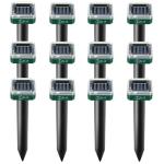 Mole Repellent Solar Powered 12 Pack Snake Vole Repellent Gopher Repellent Ultrasonic Gopher Repellent Sonic Waterproof Spikes Stakes for Garden Yard