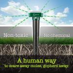 Mole Repellent Solar Powered 12 Pack Snake Vole Repellent Gopher Repellent Ultrasonic Gopher Repellent Sonic Waterproof Spikes Stakes for Garden Yard