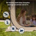 EAST OAK Screen House Tent Pop-Up, Portable Screen Room Canopy Instant Screen Tent 10 x 10 FT with Carry Bag for Patio, Backyard, Deck & Outdoor Activities, Beige