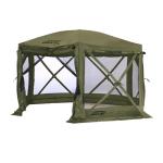CLAM Pop Up Screen Tent, Outdoor Camping Gazebo Canopy, Pavilion, 12.5', Green - Heavy-Duty Portable Screened Shelter with Netting for Beach, Patio, and Backyard