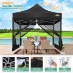COBIZI Canopy Tent 10x10 Heavy Duty, Pop Up Gazebo with Netting Screened,Waterproof Ez up Canopy with Sidewalls, Outdoor Instant Screen House Tent for Camping,Backyard, Wedding, Birthday,Black