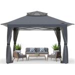 ABCCANOPY 13x13 Pop Up Gazebo, Outdoor Canopy Tent, Instant Screened Shelter with Mosquito Netting for Patio, Garden, Backyard, Party, Camping (Dark Gray)