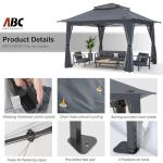 ABCCANOPY 13x13 Pop Up Gazebo, Outdoor Canopy Tent, Instant Screened Shelter with Mosquito Netting for Patio, Garden, Backyard, Party, Camping (Dark Gray)