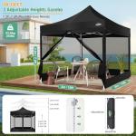 COBIZI Canopy Tent 10x10 Heavy Duty, Pop Up Gazebo with Netting Screened,Waterproof Ez up Canopy with Sidewalls, Outdoor Instant Screen House Tent for Camping,Backyard, Wedding, Birthday,Black
