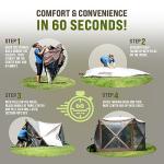 CLAM Pop Up Screen Tent, Outdoor Camping Gazebo Canopy, Pavilion, 12.5', Green - Heavy-Duty Portable Screened Shelter with Netting for Beach, Patio, and Backyard