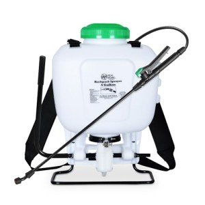 REALWORK 4-Gallon Backpack Sprayer with Padded Shoulder Strap for Pests & Weeds, Watering Garden, and Spraying Plants, in Translucent White