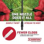 Chapin 20002 Made in USA 2 -Gallon Lawn and Garden Pump Pressured Sprayer, for Spraying Plants, Garden Watering, Lawns, Weeds and Pests, Translucent White