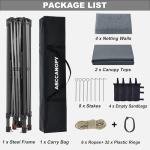 ABCCANOPY 13x13 Pop Up Gazebo, Outdoor Canopy Tent, Instant Screened Shelter with Mosquito Netting for Patio, Garden, Backyard, Party, Camping (Dark Gray)