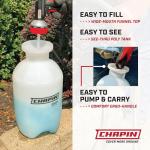 Chapin 20002 Made in USA 2 -Gallon Lawn and Garden Pump Pressured Sprayer, for Spraying Plants, Garden Watering, Lawns, Weeds and Pests, Translucent White