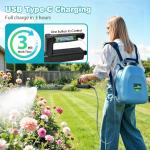 3.2 Gallon Battery Powered Backpack Sprayer, Upgraded Electric Back Pack Sprayer with 3 Spray Force, Battery Indicator, Rechargeable Handle, 41" Telescopic Wand, 5 Mist Nozzles, for Lawn and Garden